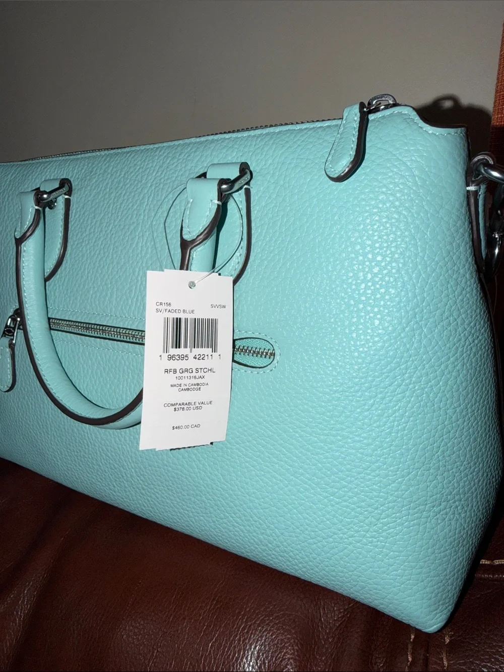 ‼️NEW Coach Blue Leather Georgia Satchel Crossbody Bag